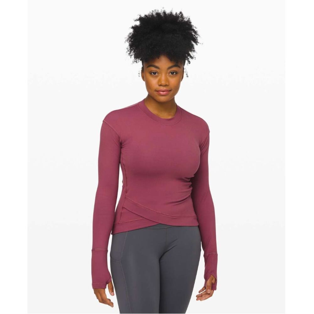 Lululemon Close‎ to Crossing Long Sleeve Rulu Plumful Top Size L